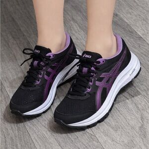 ASICS Black and Purple Women's Athletic Running Sneakers